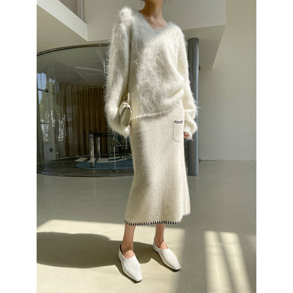 Rumia Nesci Knitted Skirt White