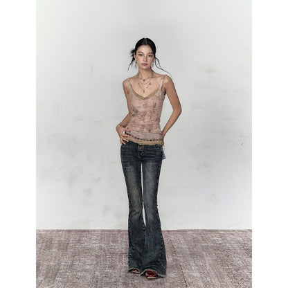 Via Pitti Lace Patchwork Slip Vest