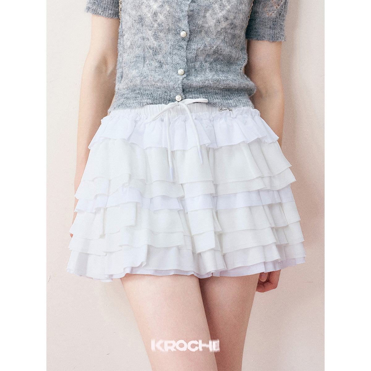 Kroche A-Line Ballet Fluffy Skirt White