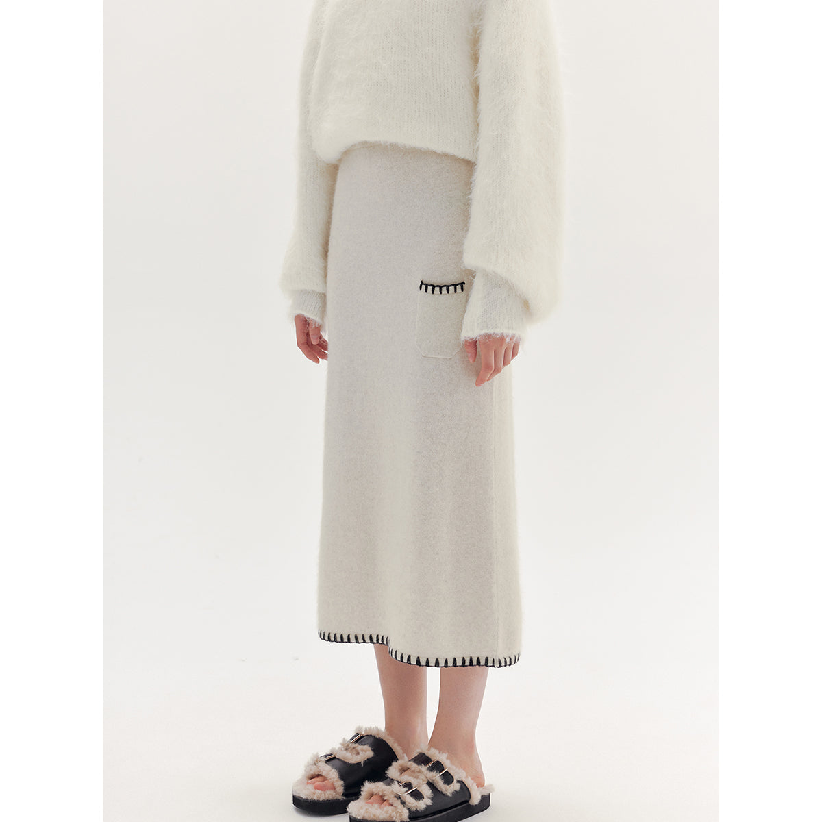 Rumia Nesci Knitted Skirt White