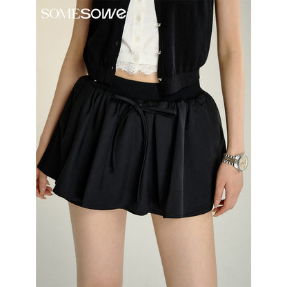 SomeSowe 3D A-Line Puffy Skirt Shorts Black