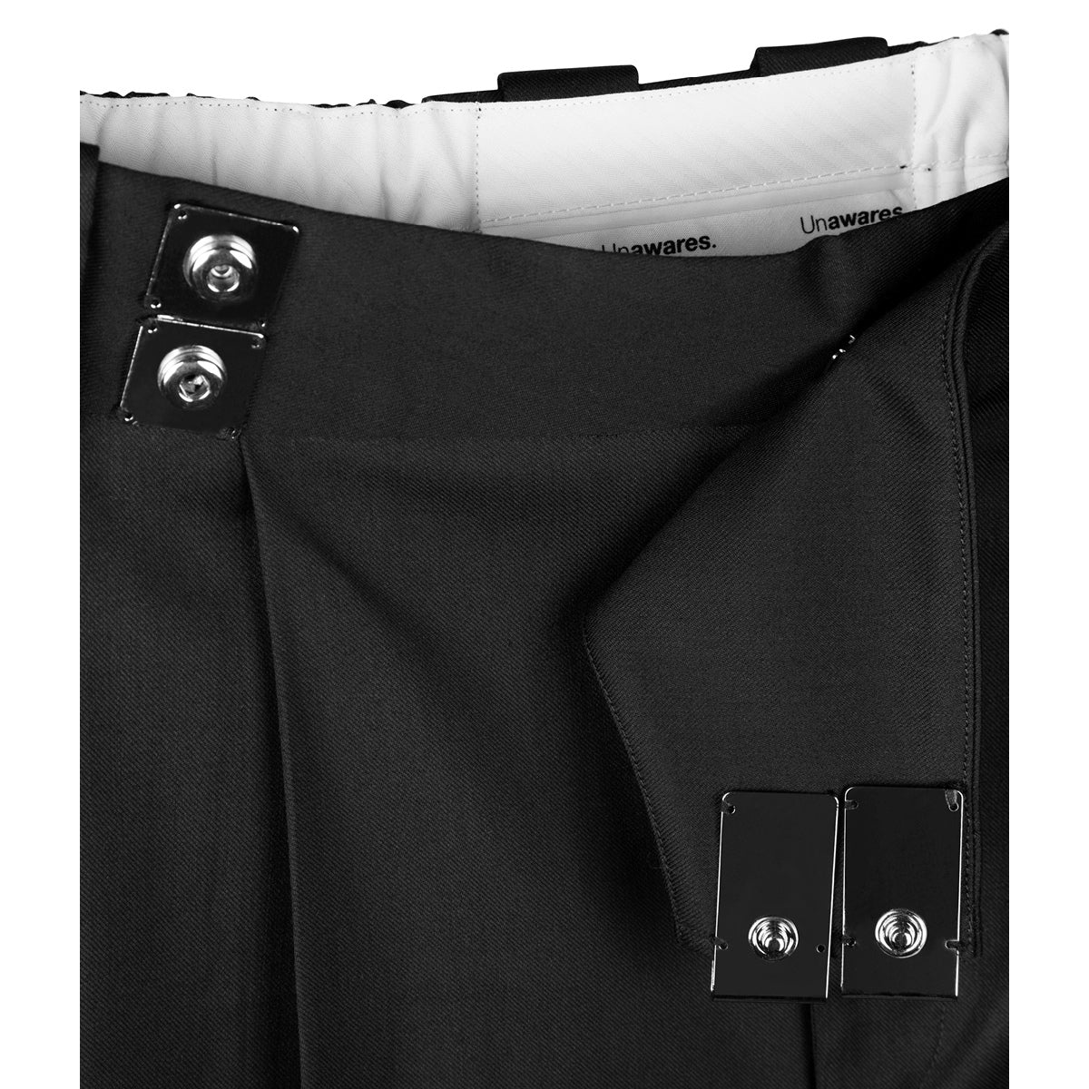 Unawares Double Buckle Pleated Suit Pants Black