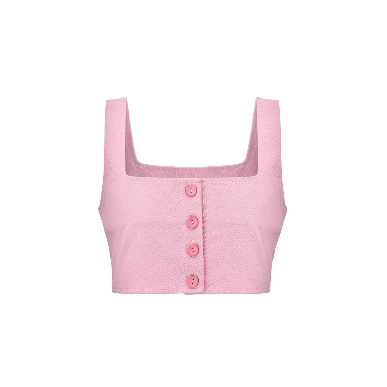 Three Quarters Button Top Vest Pink