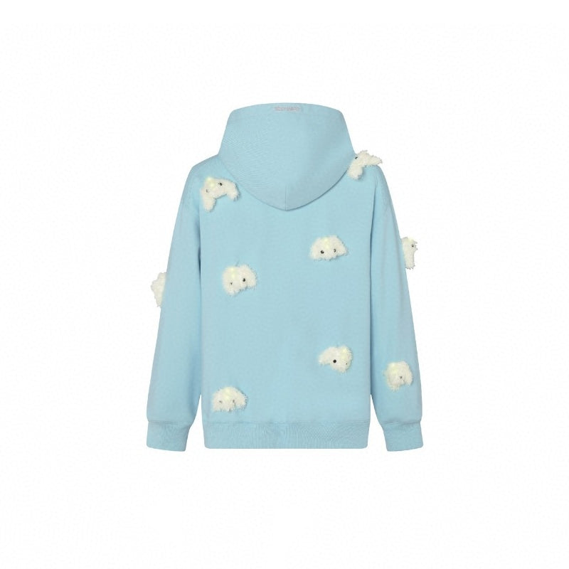 13 De Marzo Luminous Plush Rabbit Hoodie Blue