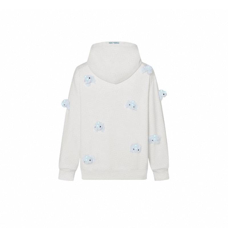 13 De Marzo Luminous Plush Rabbit Hoodie White