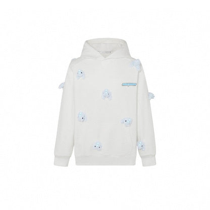 13 De Marzo Luminous Plush Rabbit Hoodie White