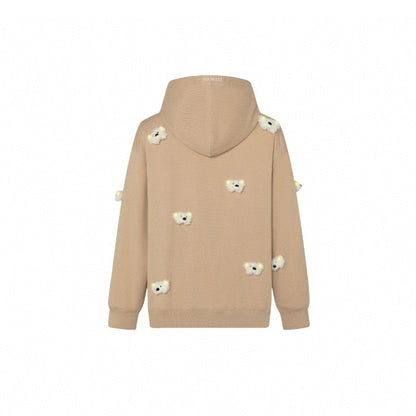 13 De Marzo Luminous Plush Bear Hoodie Khaki