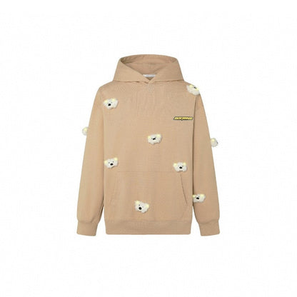 13 De Marzo Luminous Plush Bear Hoodie Khaki