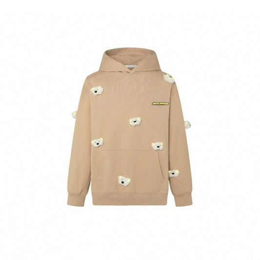 13 De Marzo Luminous Plush Bear Hoodie Khaki