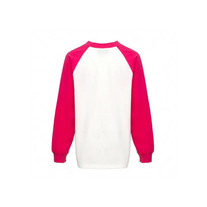 Ann Andelman Color Blocked Logo Print L/S Tee Pink