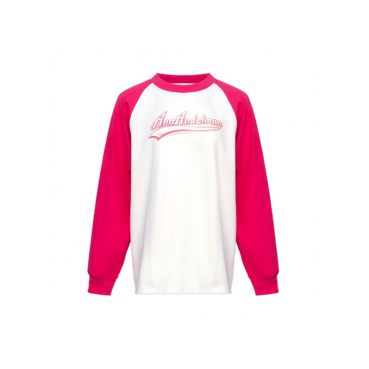 Ann Andelman Color Blocked Logo Print L/S Tee Pink