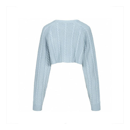 Herlian Embroidery Logo Short Knit Jumper Blue