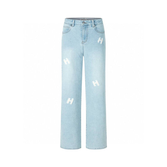 Herlian Logo Patch Wide Denim Pants