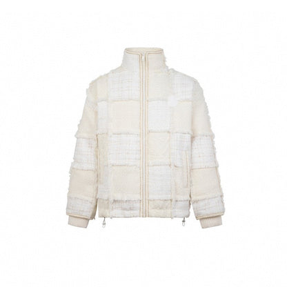 13De Marzo Plush Bear Tweed Down Jacket White