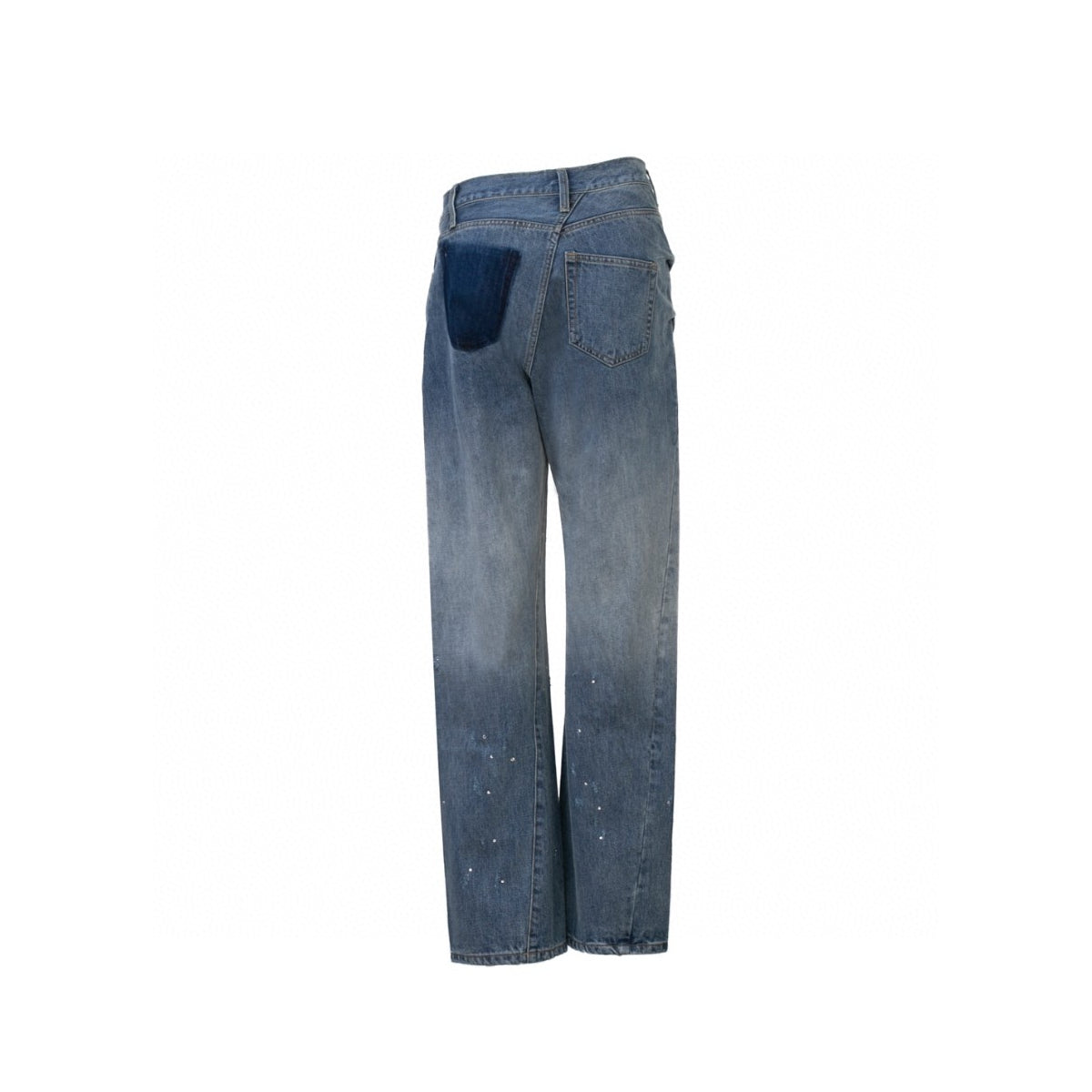 Ann Andelman Irregular Rhinestone Patch Denim Pants