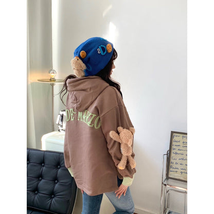 13De Marzo Bear Forearm Hoodie Brown