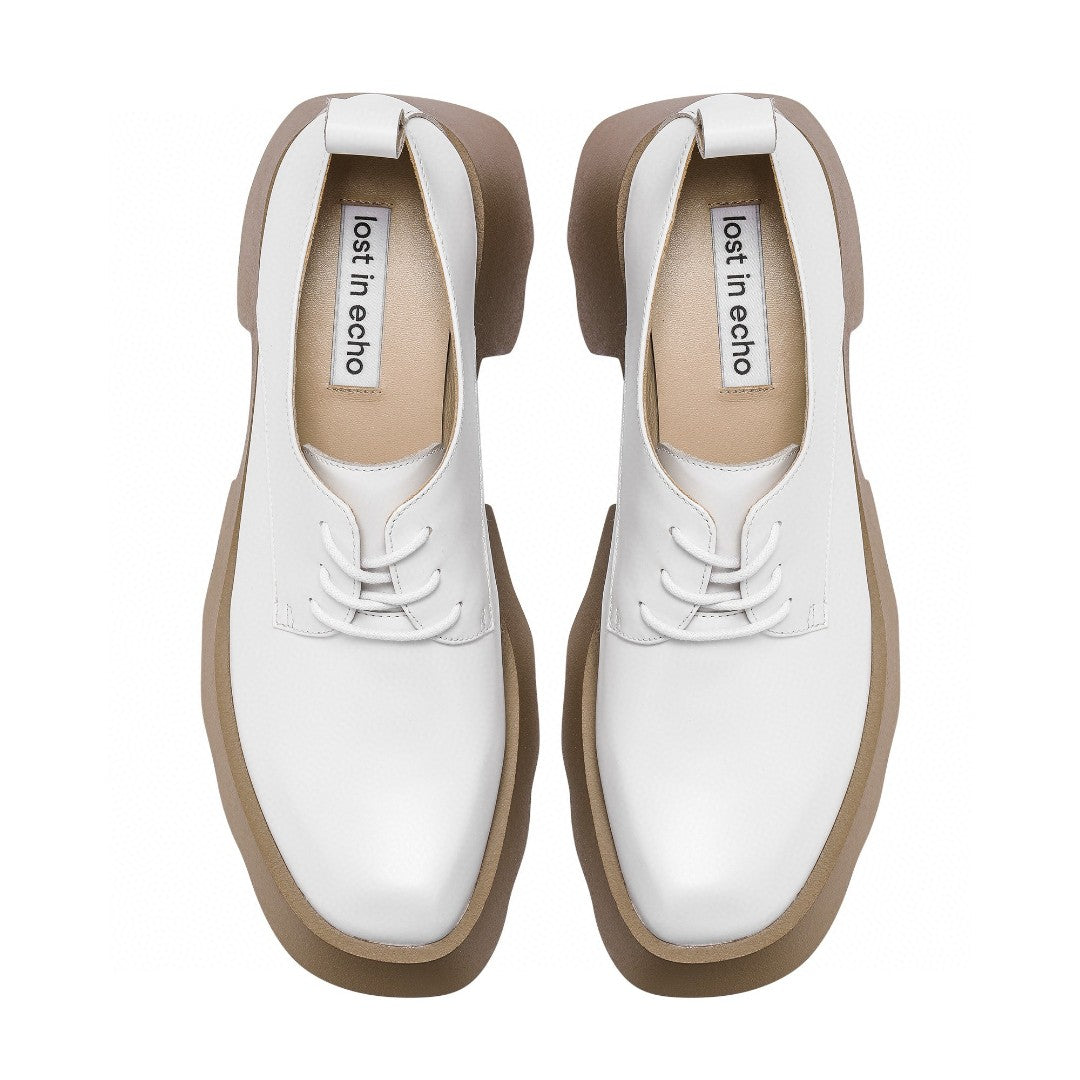 Lost In Echo Thick-Soled Leather Derby White