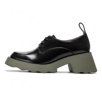 Lost In Echo Thick-Soled Leather Derby Black