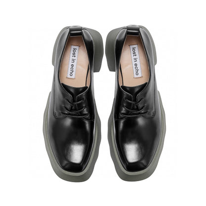 Lost In Echo Thick-Soled Leather Derby Black