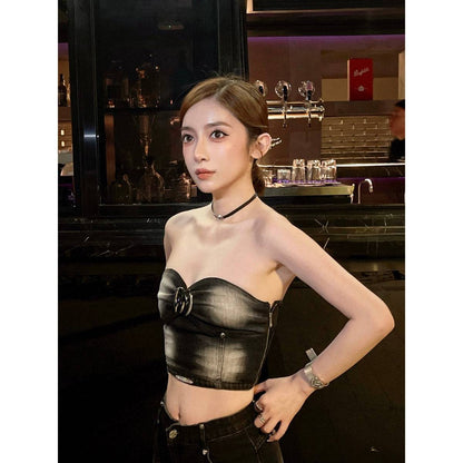 Weird Market Metal Logo Vest Tube Top Black