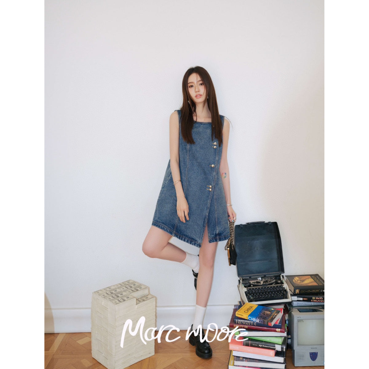 Marc Moore Vintage Buckle Denim Dress