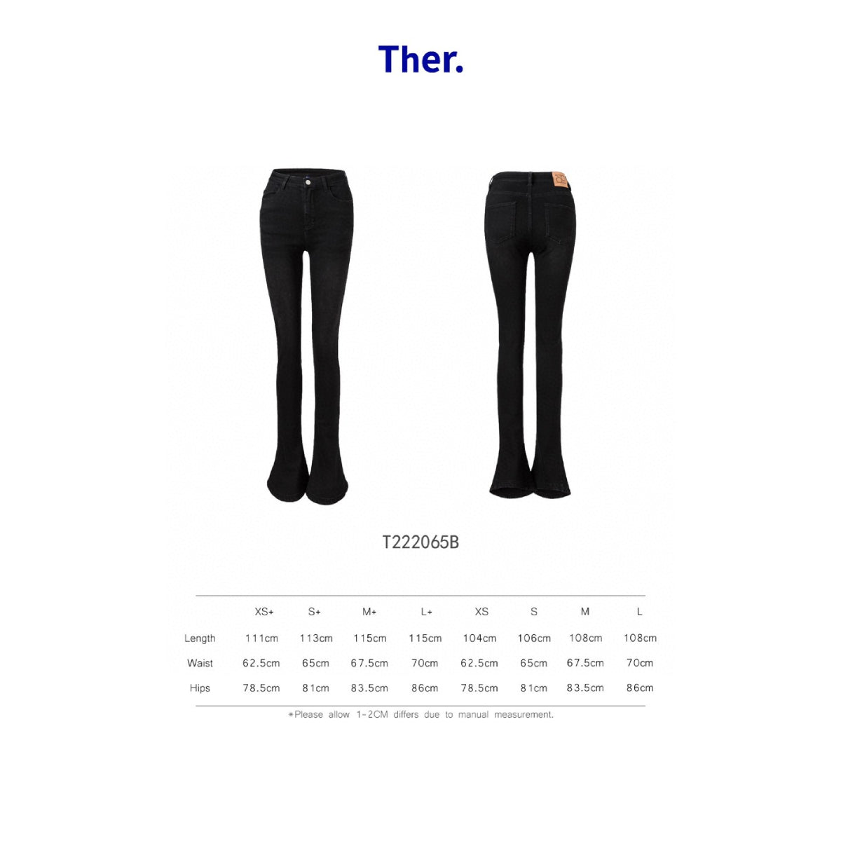 Ther Slim Bootcut Stretch Denim Pants Black