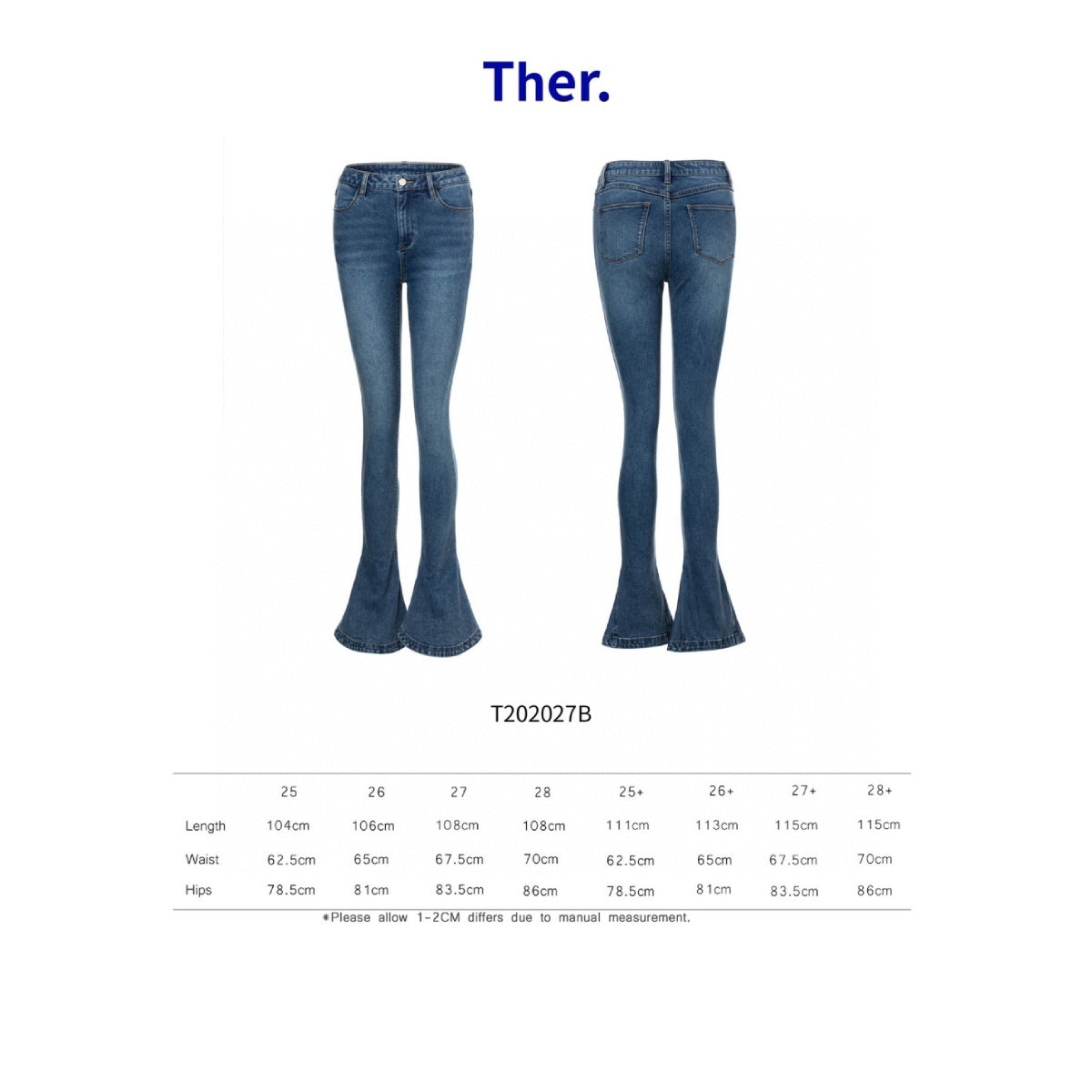 Ther Slim Bootcut Stretch Denim Pants Blue