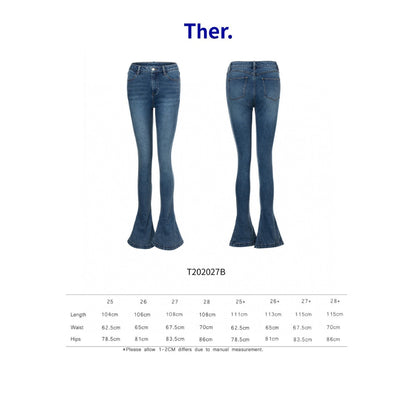 Ther Slim Bootcut Stretch Denim Pants Blue