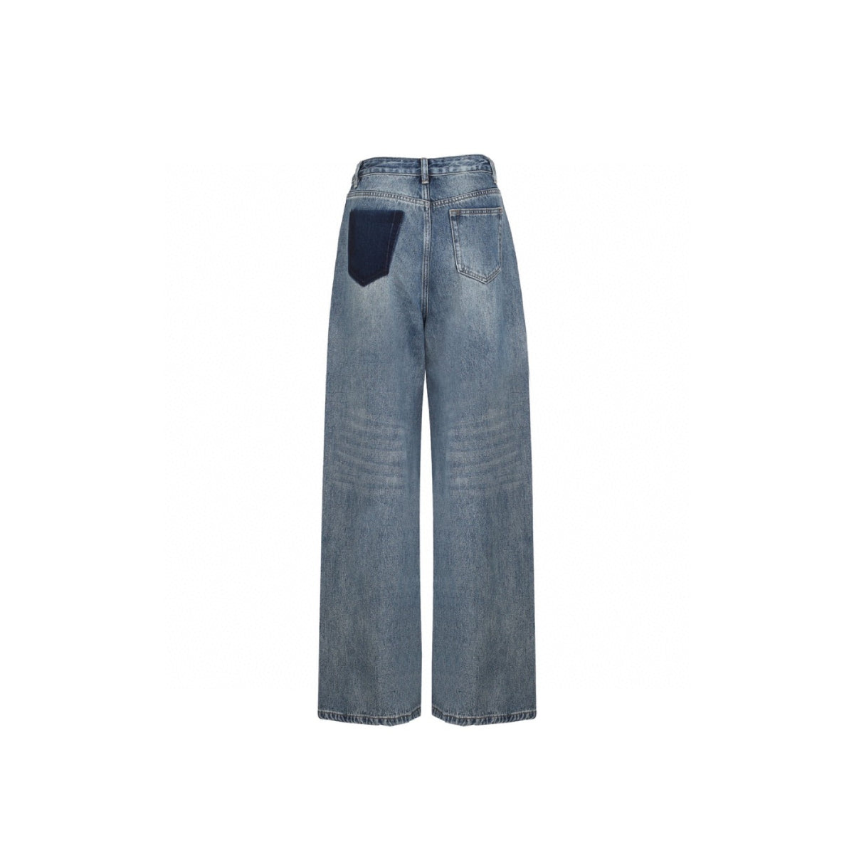 Ann Andelman Wide-Leg Denim Pants Washed Blue