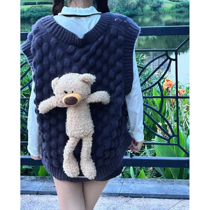 13De Marzo Plush Bear Doozoo Knit Vest Grey