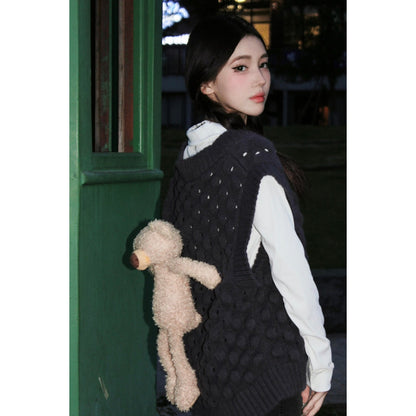 13De Marzo Plush Bear Doozoo Knit Vest Grey