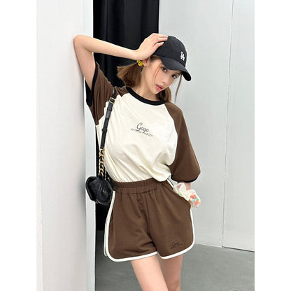 Andrea Martin Raglan Cola Logo Tee Brown