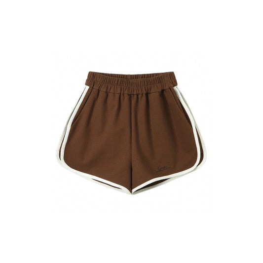 Andrea Martin Trim Track Cola Shorts Brown