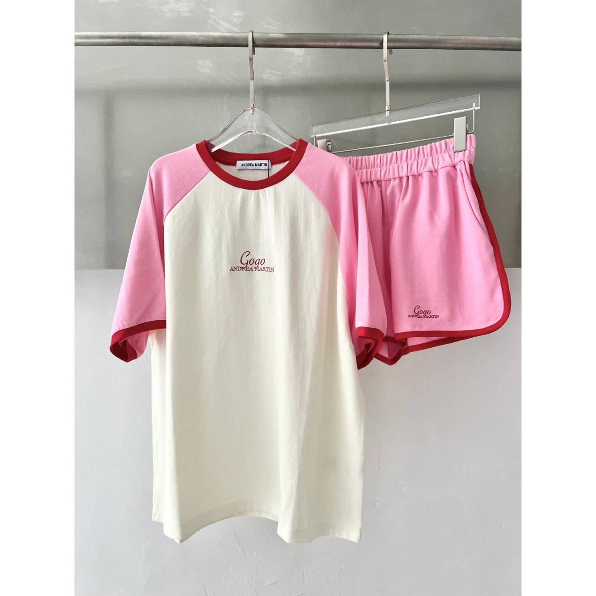 Andrea Martin Raglan Cola Logo Tee Pink