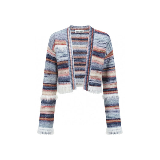 Alexia Sandra Multi-Color Striped Mohair Cardigan