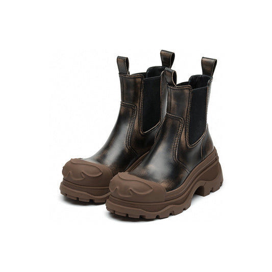 SugarSu Rubber Sole Chelsea Boots Brown