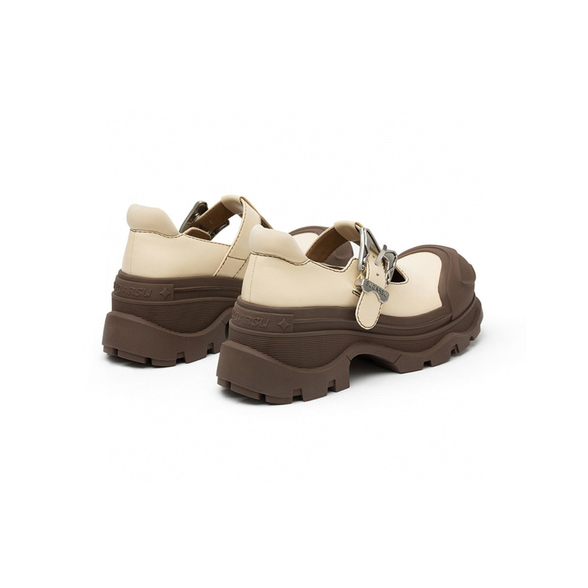 SugarSu Butterfly Buckle Rubber Sole Mary Jane Brown