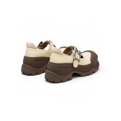 SugarSu Butterfly Buckle Rubber Sole Mary Jane Brown