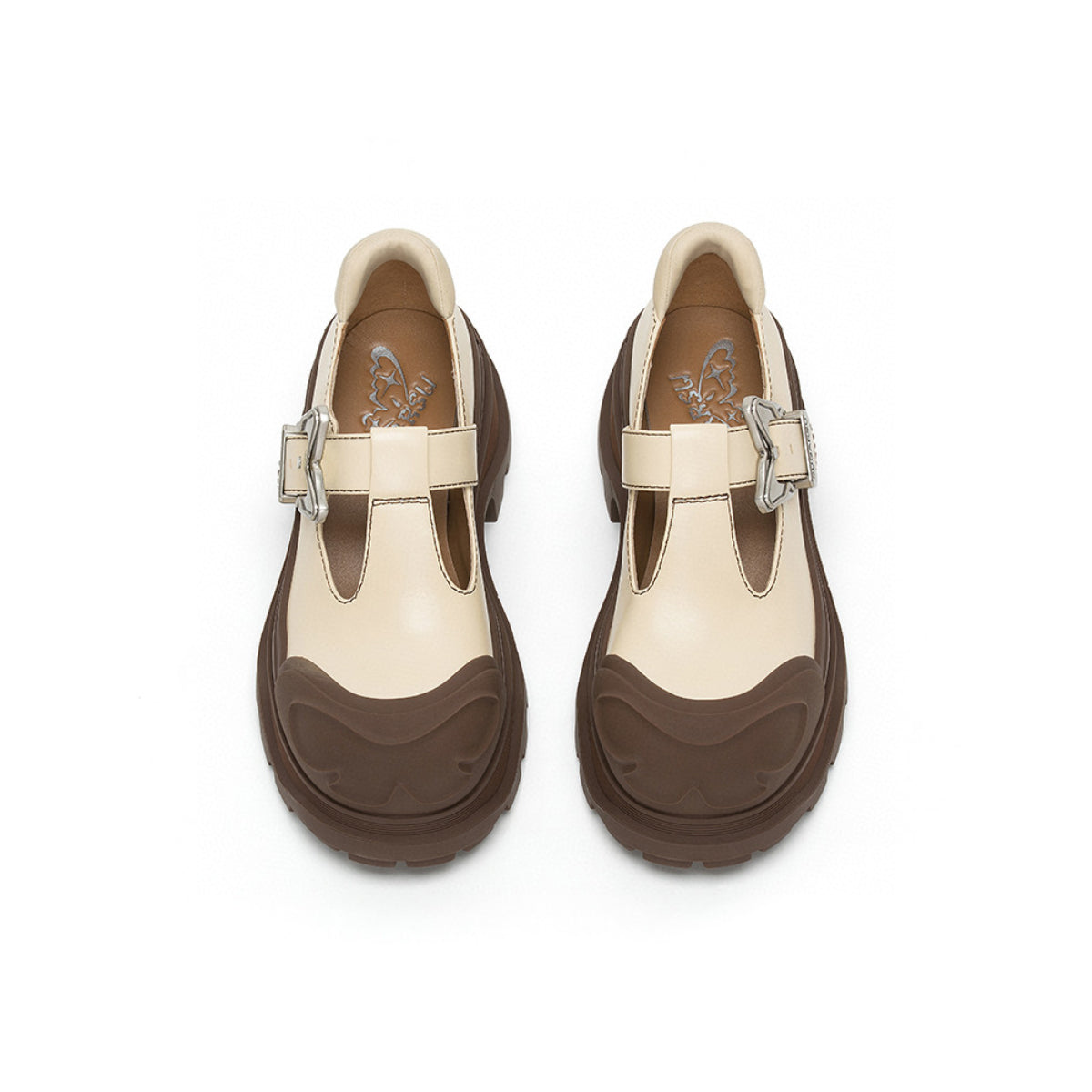 SugarSu Butterfly Buckle Rubber Sole Mary Jane Brown