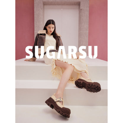 SugarSu Butterfly Buckle Rubber Sole Mary Jane Brown