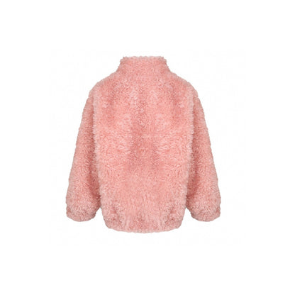 Ann Andelman Oversized Woolen Fleece Coat Pink