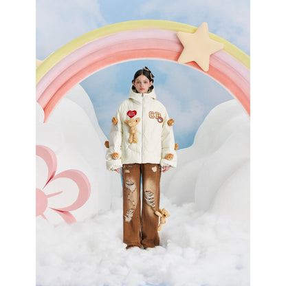 13De Marzo X Care Bears Luminous Down Jacket Cream