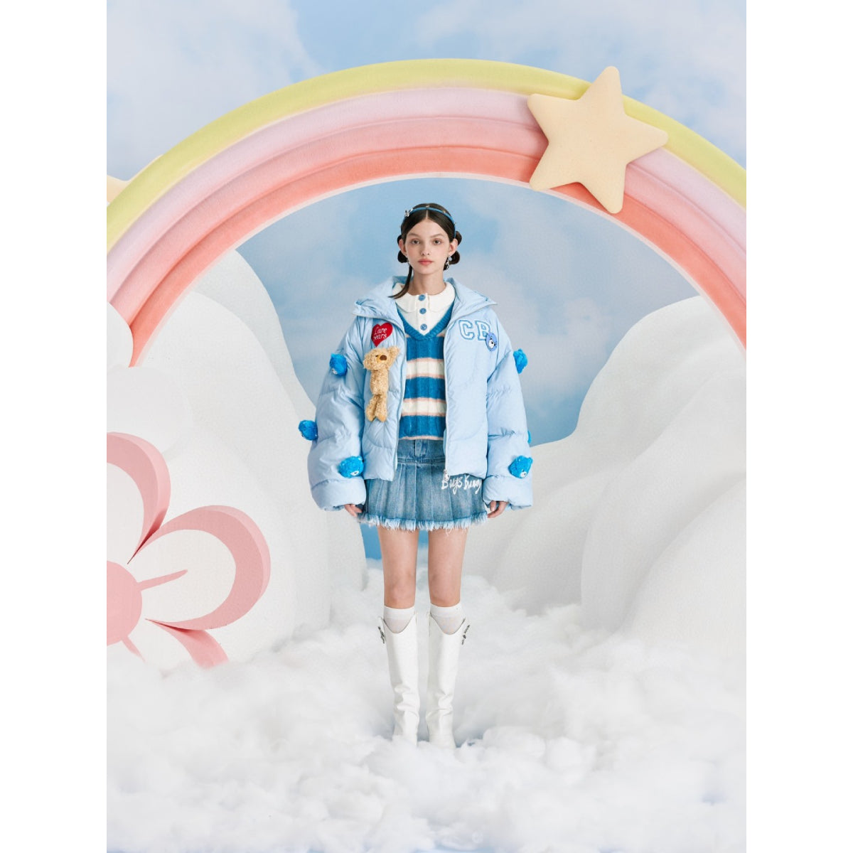 13De Marzo X Care Bears Luminous Down Jacket Blue