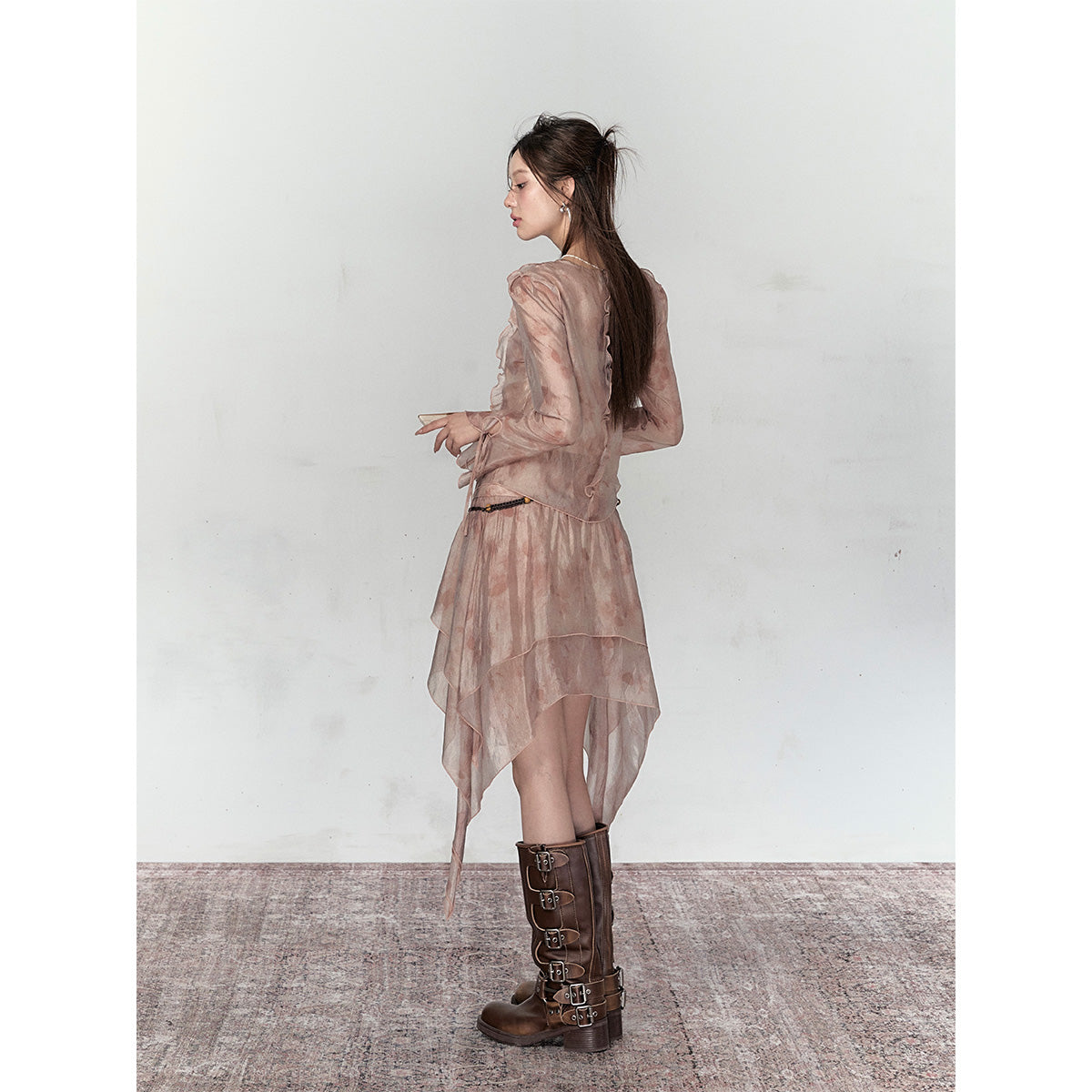 Via Pitti Irregular Render Skirt Brown