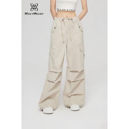 MacyMccoy Multi-Pockets Wide-Leg Cargo Pants