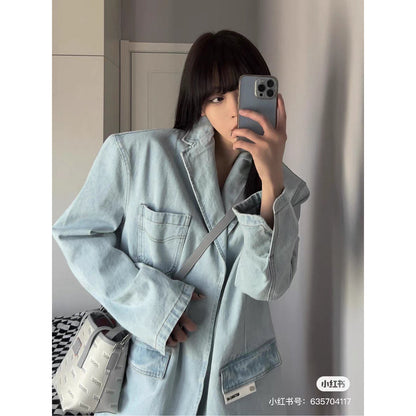 NotAwear Washed Oversize Denim Jacket Blue