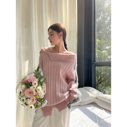 Rumia Florence Knitted Jumper Pink And Grey