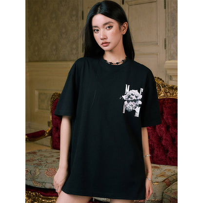 MEDM Tear Plaster Skull Printed Tee Black