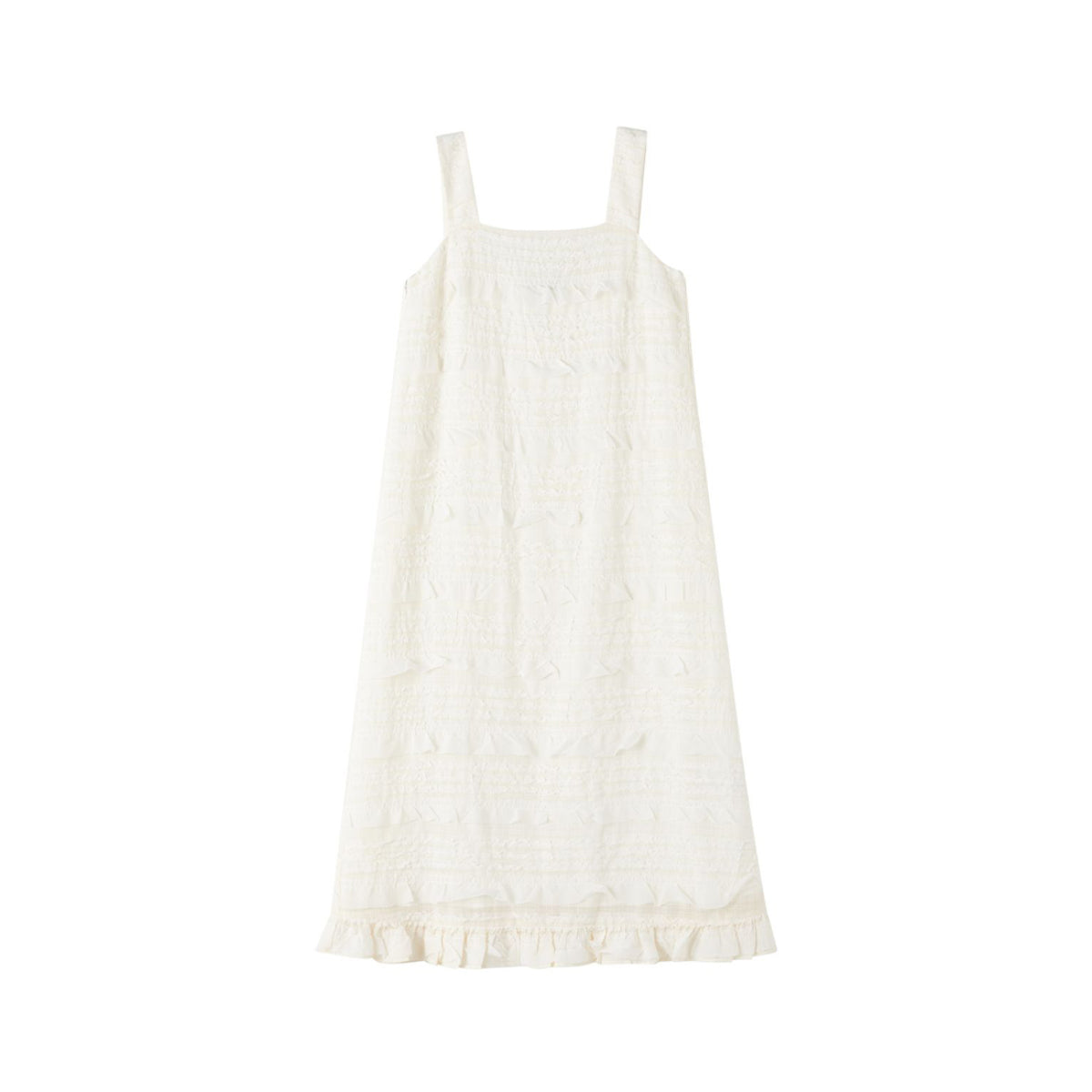 SomeSowe Ruffled Tank Dress White