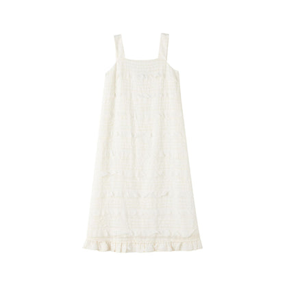 SomeSowe Ruffled Tank Dress White